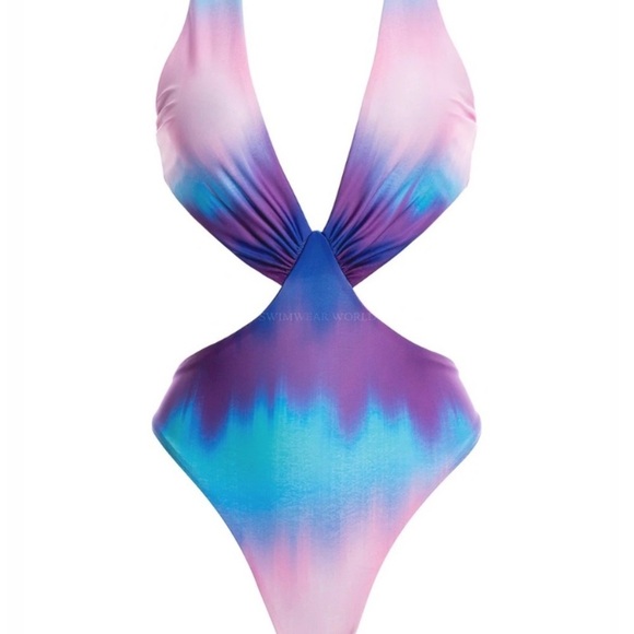 New! Agua Bendita Malibu One Piece ombré cutout monokini Swimsuit 24482 - Picture 4 of 11